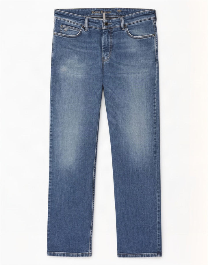 Fynch Hatton Mens Straight Jeans W34 L32 Blue Cotton