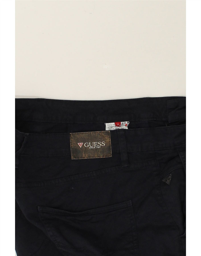 GUESS Mens Slim Chino Trousers W36 L30 Navy Blue Cotton | Vintage Guess | Thrift | Second-Hand Guess | Used Clothing | Messina Hembry 