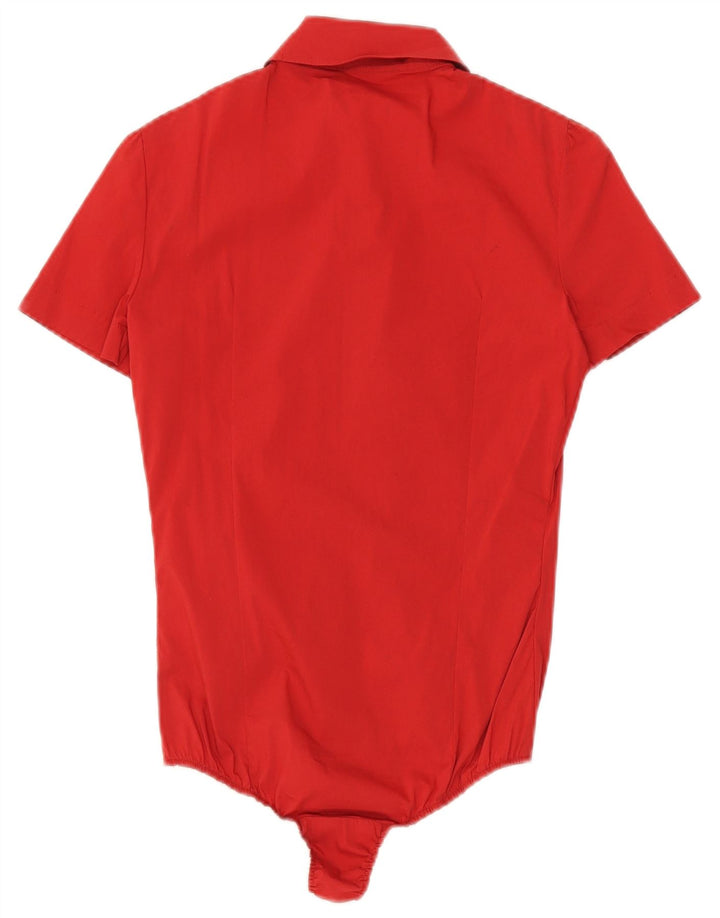 Cesare Paciotti 4US Womens Shirt Bodysuit IT 40 Small Red Cotton