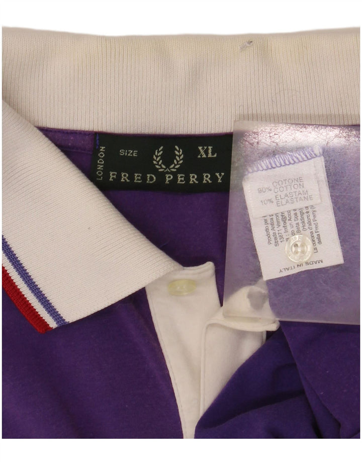 FRED PERRY Mens Polo Shirt XL Purple Cotton
