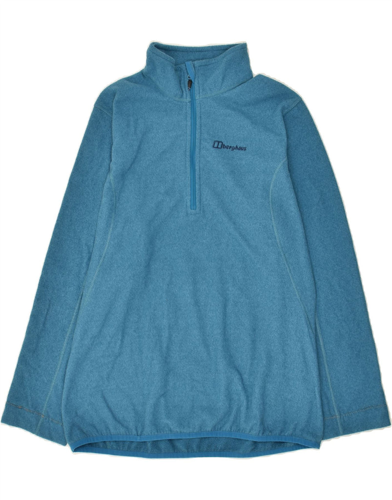 BERGHAUS Womens Zip Neck Sweatshirt Jumper UK 16 Large Blue | Vintage Berghaus | Thrift | Second-Hand Berghaus | Used Clothing | Messina Hembry 