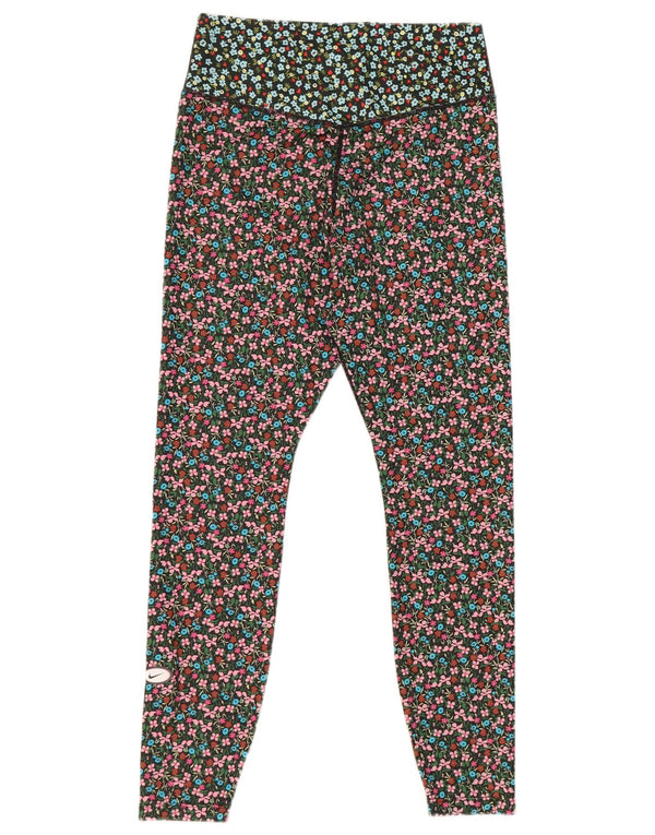 Nike Womens Dri Fit Leggings UK 14 Medium Multicoloured Floral Polyester