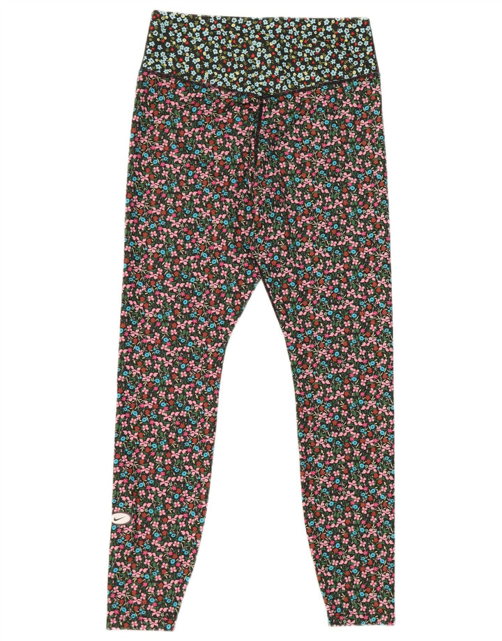 Nike Womens Dri Fit Leggings UK 14 Medium Multicoloured Floral Polyester