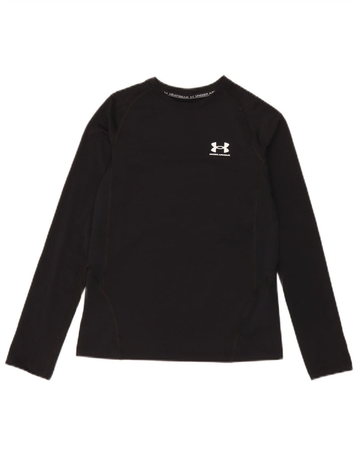 Under Armour Boys Heat Gear Top Long Sleeve 9-10 Years Medium Black