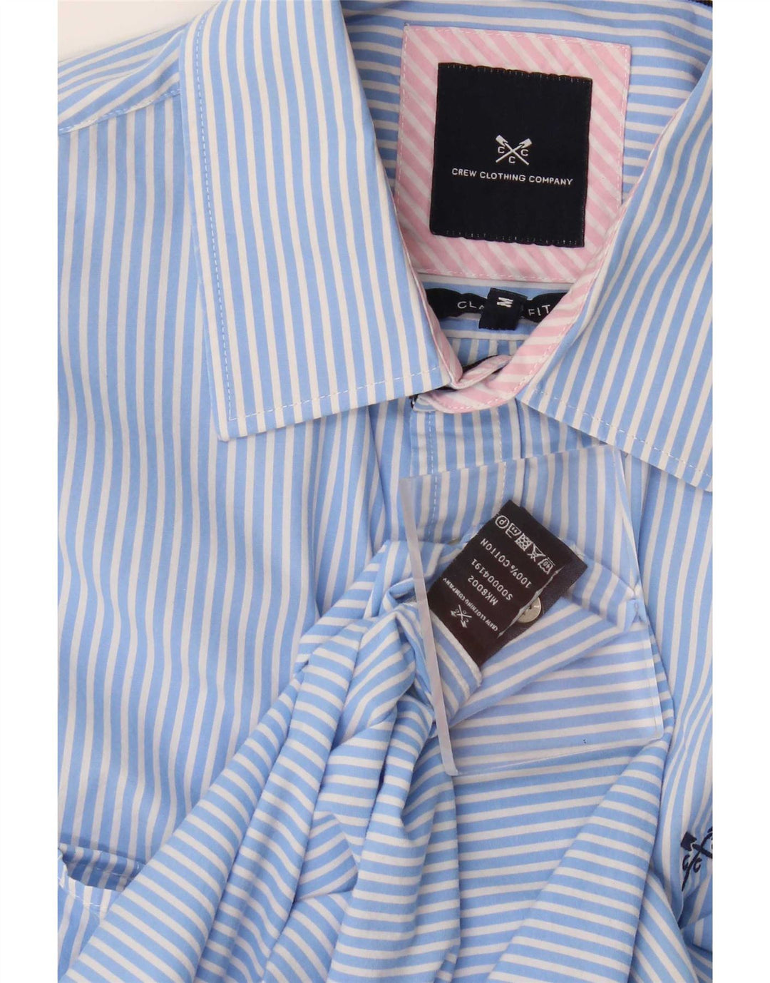 Crew Clothing Mens Classic Fit Shirt Medium Blue Pinstripe Cotton