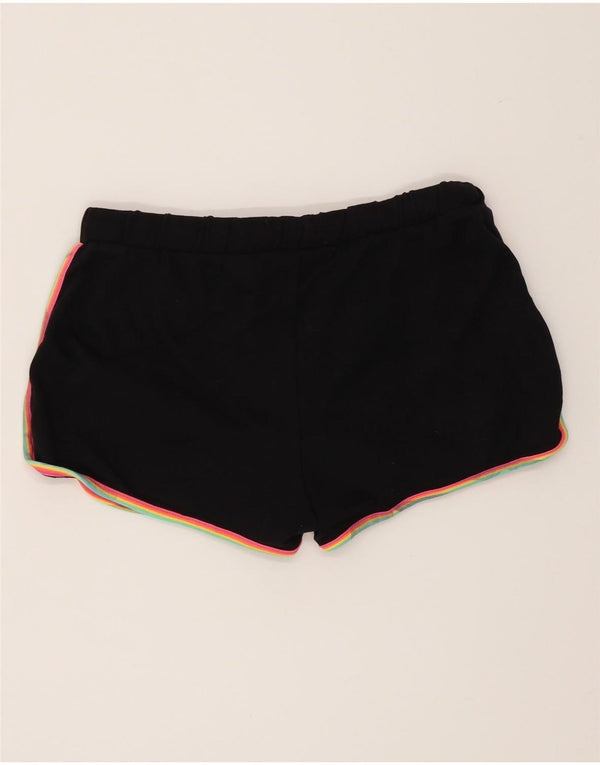Marks & Spencer Girls Sport Shorts 12-13 Years Black Striped Cotton Sports