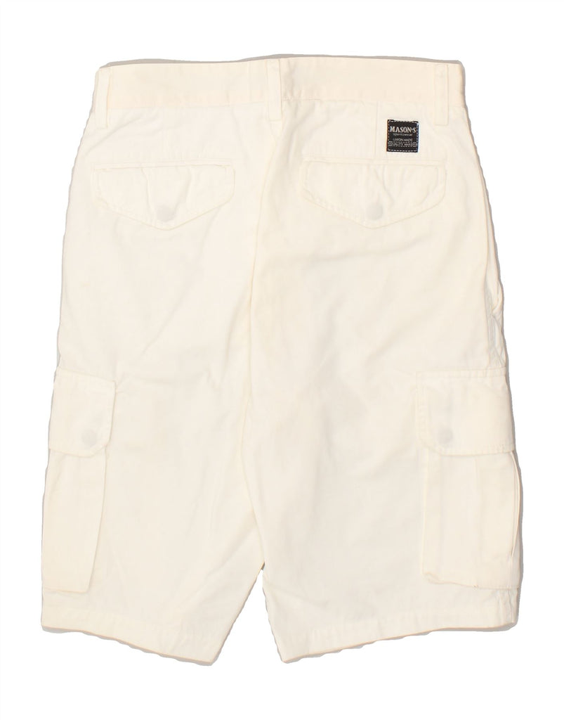 MASON'S Womens Cargo Shorts IT 44 Medium W28  White Cotton | Vintage Mason's | Thrift | Second-Hand Mason's | Used Clothing | Messina Hembry 