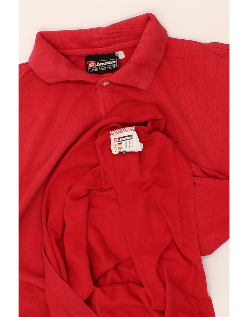 LOTTO Mens Polo Shirt UK 40/42 Medium Red Cotton Vintage Lotto and Second-Hand Lotto from Messina Hembry 