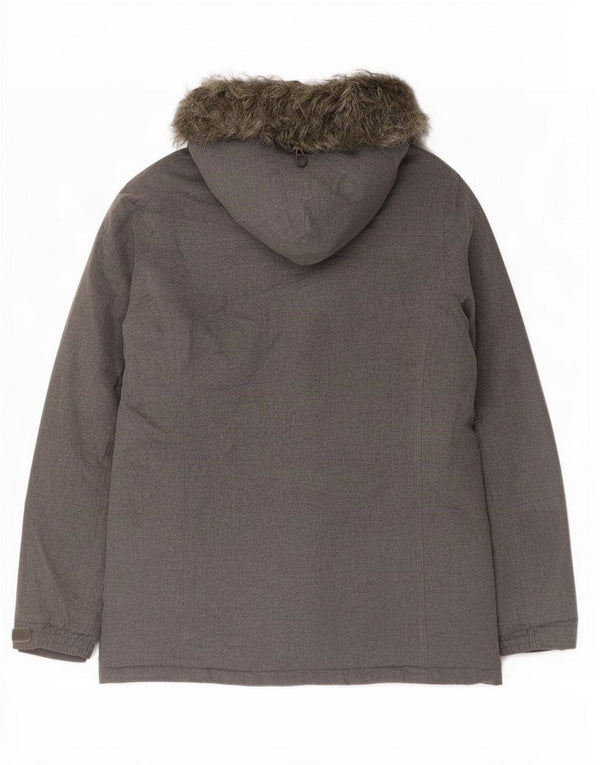 Mountain Warehouse Womens Hooded Parka Jacket UK 12 Medium Grey Polyester
