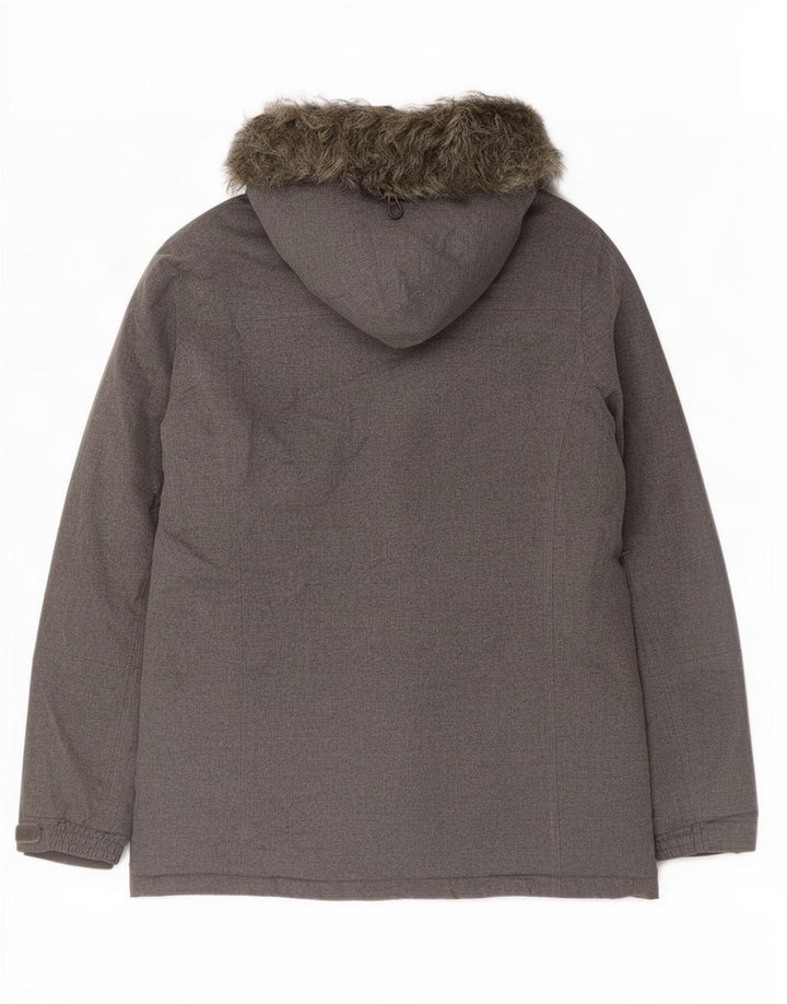 Mountain Warehouse Womens Hooded Parka Jacket UK 12 Medium Grey Polyester