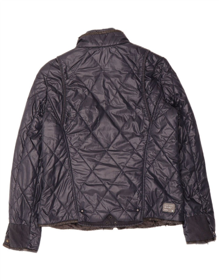 G-STAR Womens Quilted Jacket UK 16 Large Navy Blue Polyester