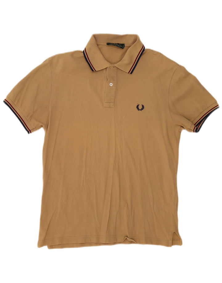 Fred Perry Mens Polo Shirt Small Beige Cotton