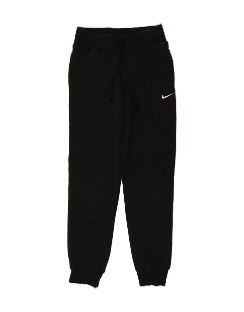 NIKE Womens Tracksuit Trousers Joggers UK 10 Small Black Cotton | Vintage Nike | Thrift | Second-Hand Nike | Used Clothing | Messina Hembry 