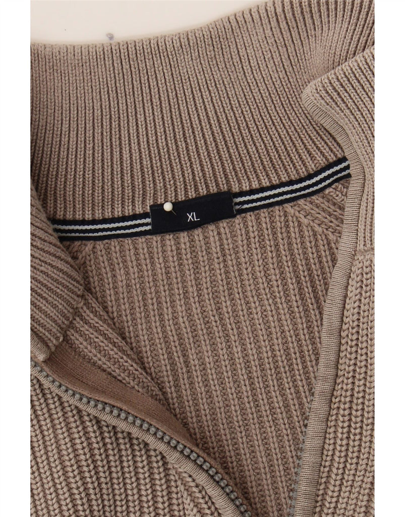 JOOP Mens Zip Neck Jumper Sweater XL Brown Cotton Vintage Joop and Second-Hand Joop from Messina Hembry 