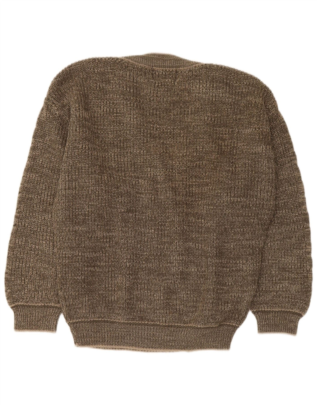 Gianni Abra  Mens V-Neck Jumper Sweater Large Brown Acrylic