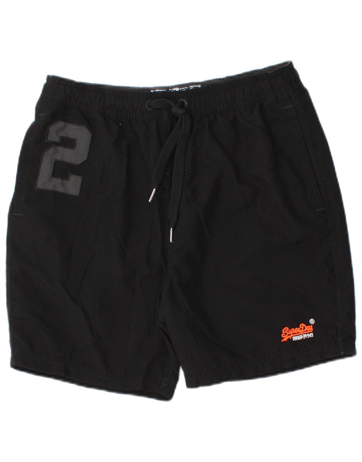 Superdry Mens Graphic Swimming Shorts Medium Black Polyester