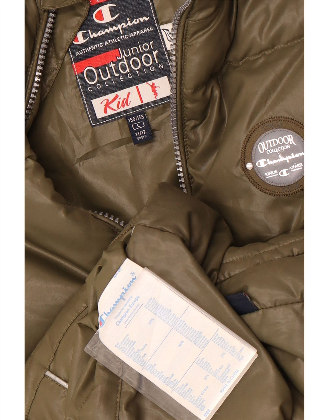 Champion Girls Padded Gilet 11-12 Years Large Khaki Polyester