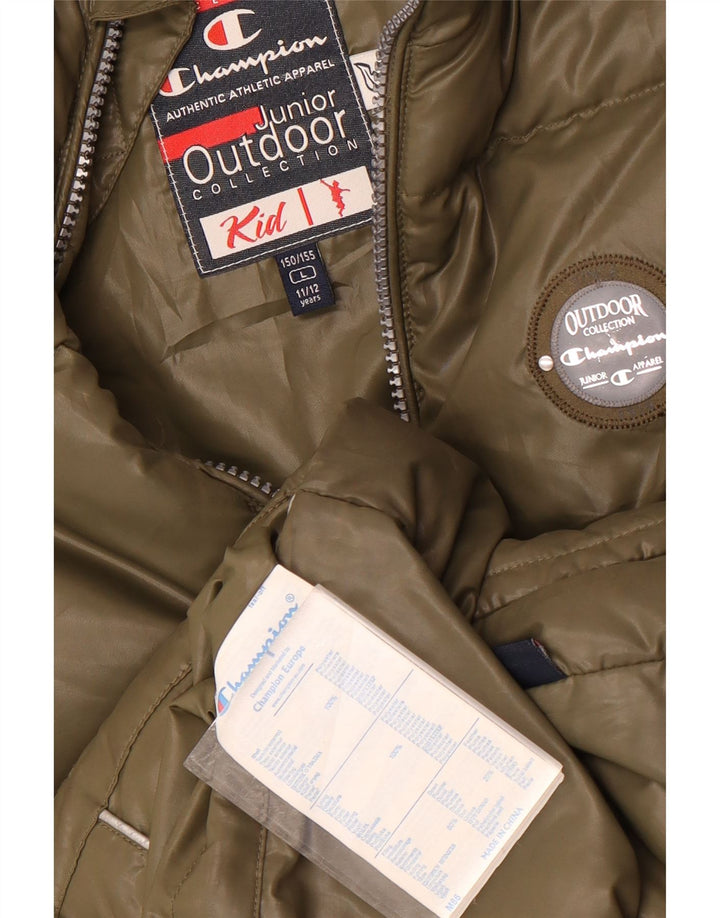 Champion Girls Padded Gilet 11-12 Years Large Khaki Polyester