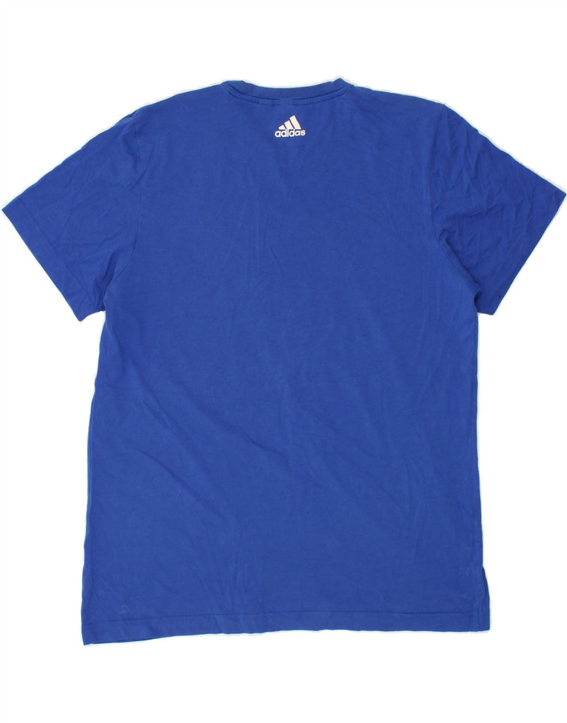 ADIDAS Mens Graphic T-Shirt Top Medium Blue Vintage Adidas and Second-Hand Adidas from Messina Hembry 