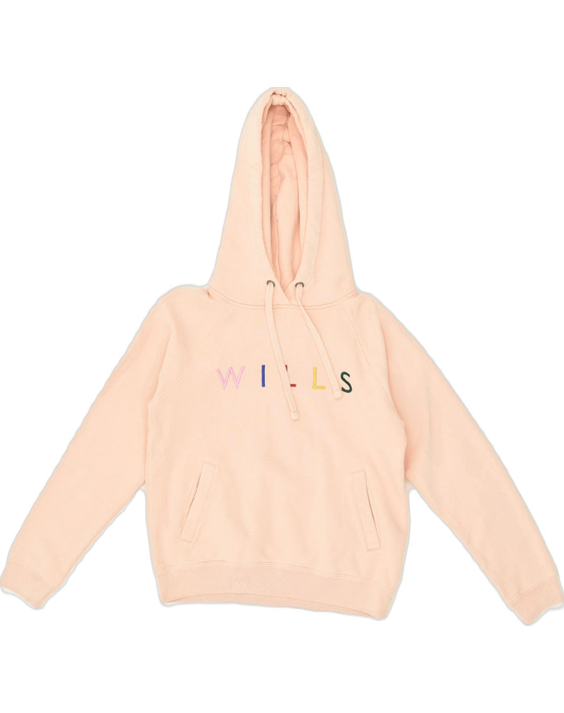 JACK WILLS Womens Graphic Hoodie Jumper UK 6 XS Beige Cotton | Vintage Jack Wills | Thrift | Second-Hand Jack Wills | Used Clothing | Messina Hembry 