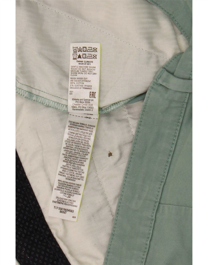 Marks & Spencer Mens Chino Shorts W34 Large Green Cotton