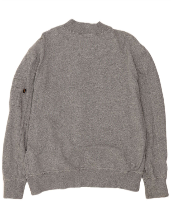ALPHA INDUSTRIES Mens Tracksuit Top Jacket Medium Grey