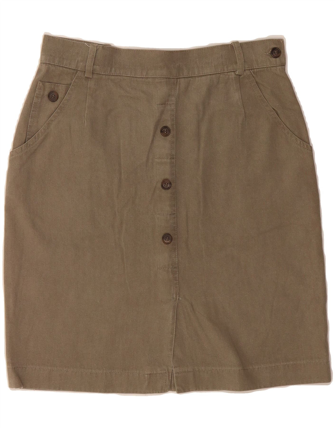 VINTAGE Womens Pencil Skirt IT 44 Medium W28  Brown Cotton Vintage Vintage and Second-Hand Vintage from Messina Hembry 