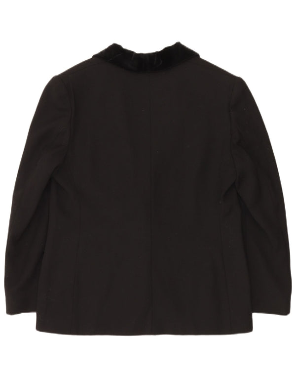 Luisa Spagnoli Womens 1 Button Blazer Jacket IT 50 Large Black Acetate
