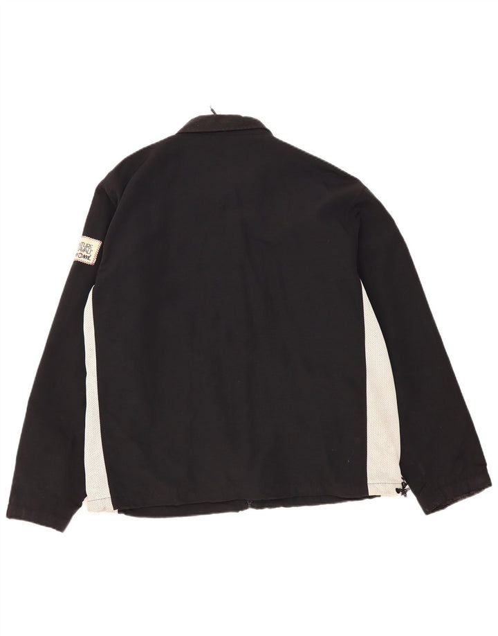Murphy & Nye Mens Graphic Rain Jacket UK 40 Large Black Colourblock Nylon