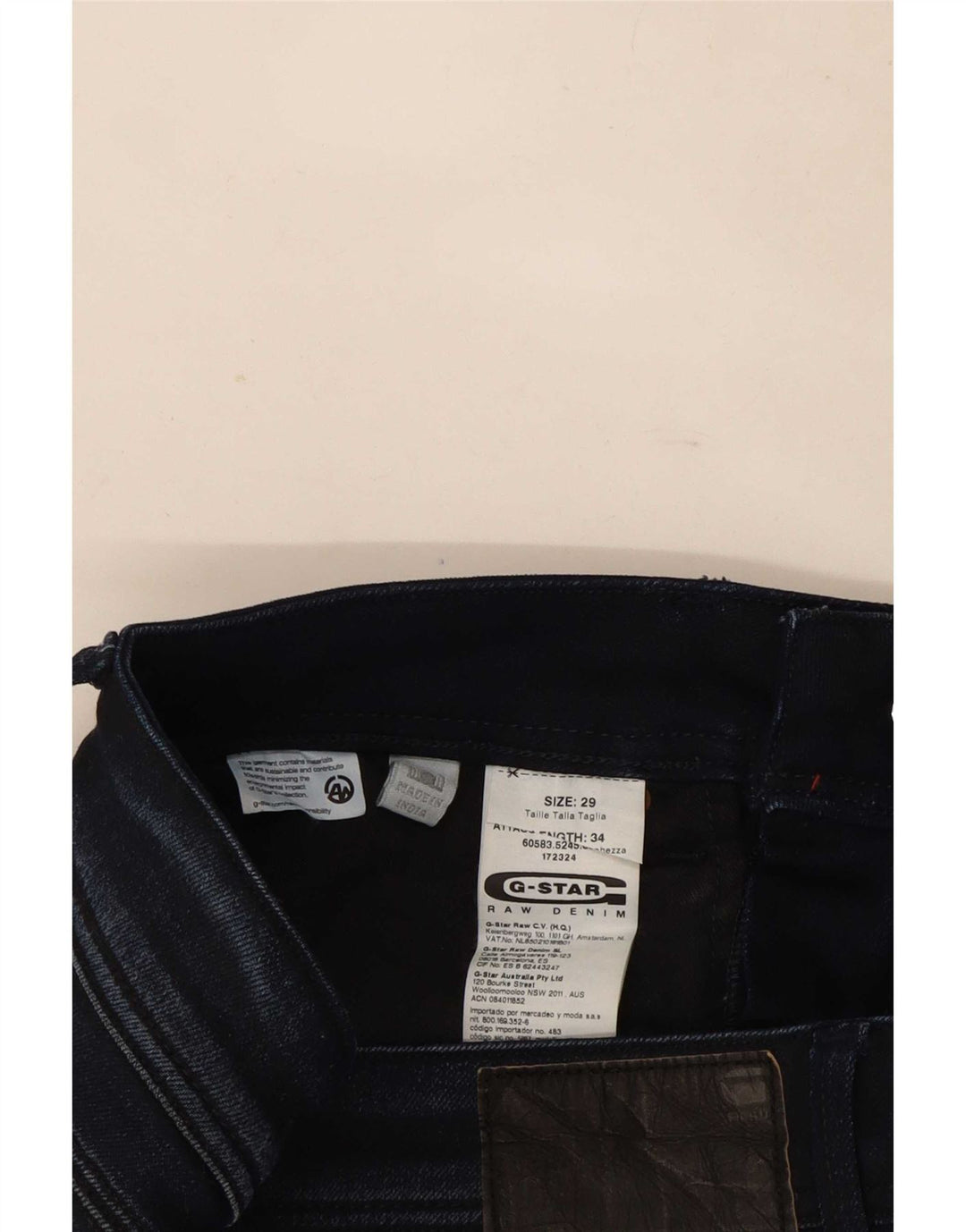 G-Star Womens Slim Jeans W29 L34 Navy Blue Cotton