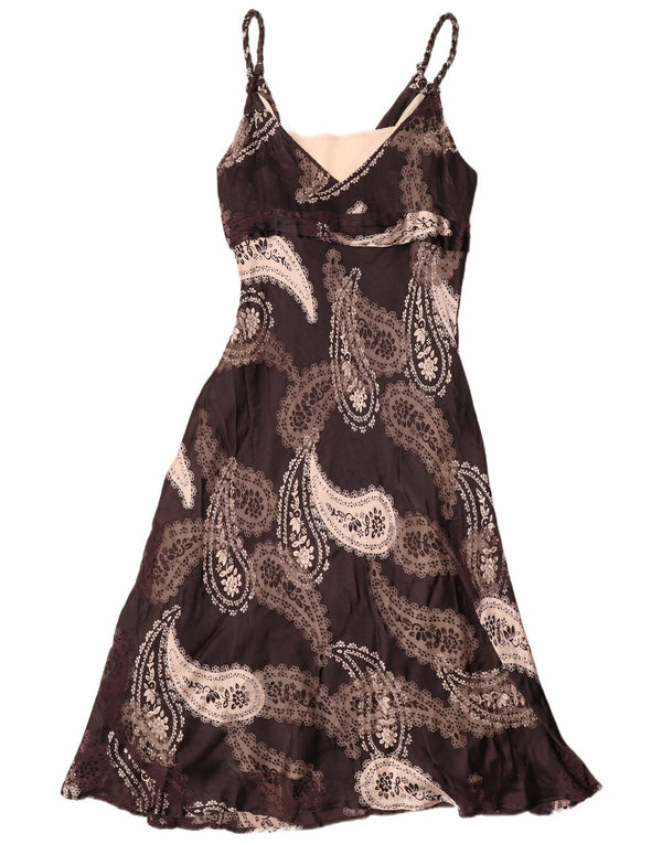 Phase Eight Womens Sleeveless Maxi Dress UK 18 XL Grey Paisley Viscose