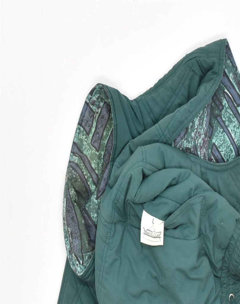 MARCEL CLAIR Mens Padded Gilet UK 40 Large Green Polyester | Vintage | Thrift | Second-Hand | Used Clothing | Messina Hembry 