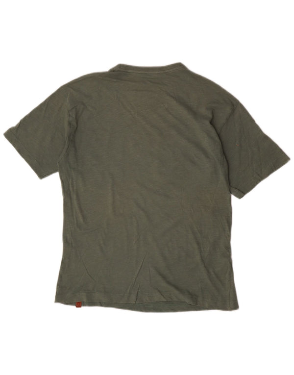 Benetton Boys Graphic T-Shirt Top 13-14 Years 3XL Khaki Cotton