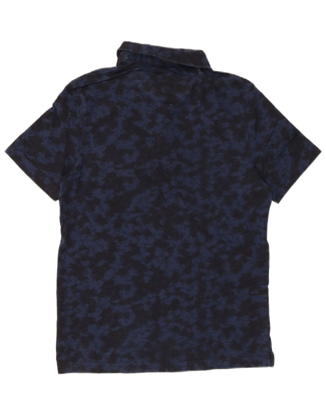 MICHAEL KORS Mens Polo Shirt Small Navy Blue Camouflage Cotton