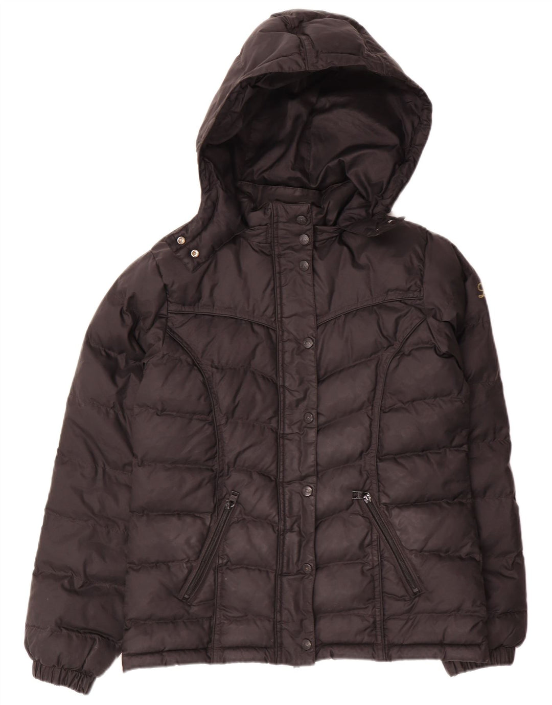Lee Womens Hooded Oversized Padded Jacket UK 6 XS Black Polyamide