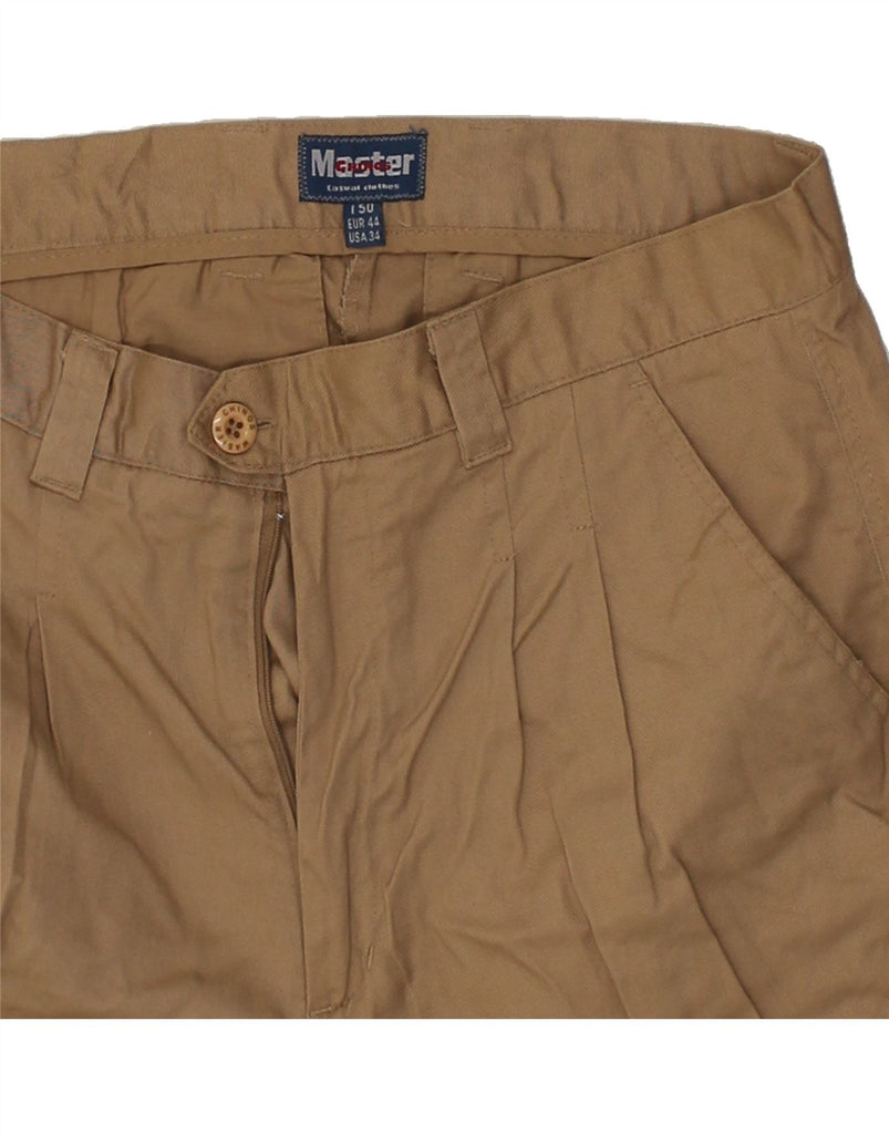 MASTER Mens Chino Shorts IT 50 Large W34  Brown Cotton | Vintage Master | Thrift | Second-Hand Master | Used Clothing | Messina Hembry 