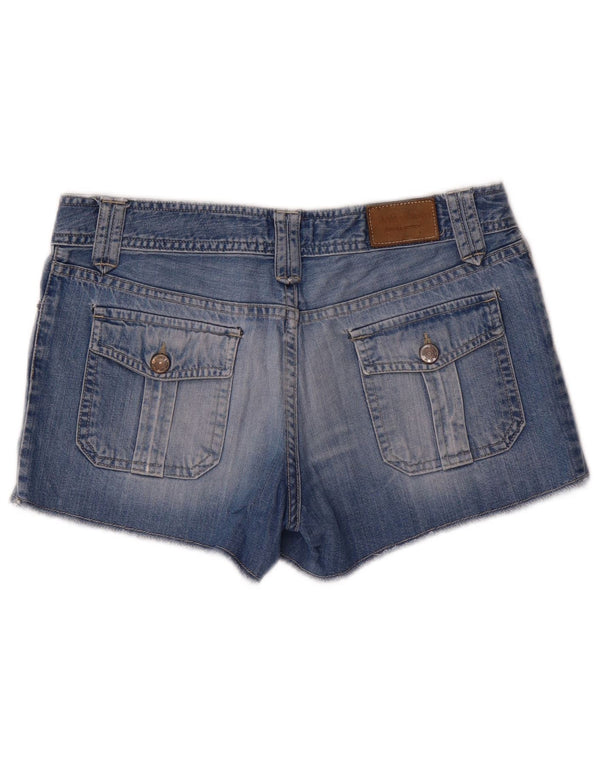 Massimo Dutti Womens Denim Shorts W30 Medium Blue Cotton