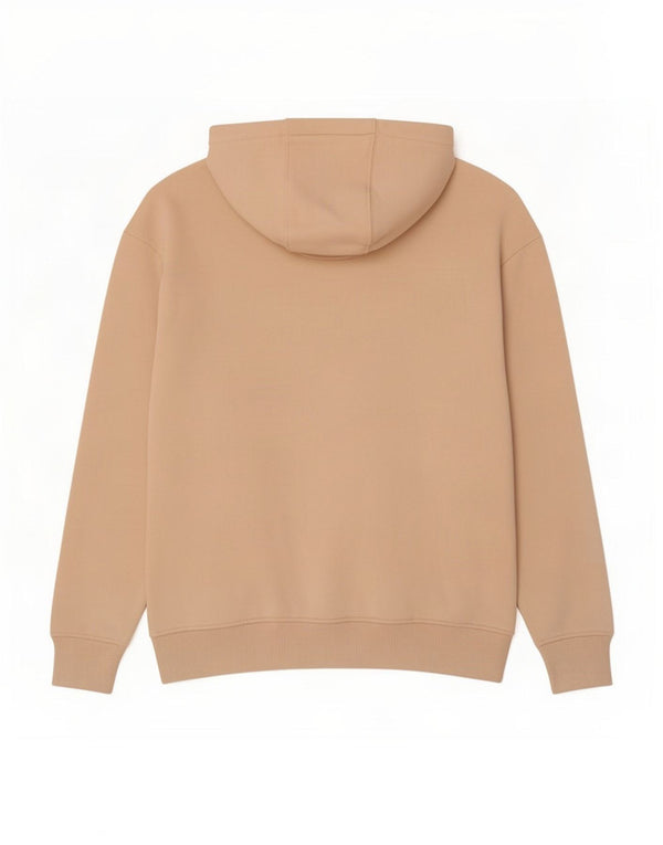 Zara Mens Hoodie Jumper Large Beige Cotton