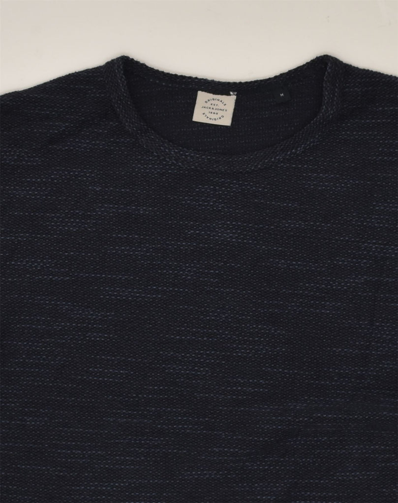 JACK & JONES Mens Crew Neck Jumper Sweater Medium Navy Blue Flecked Cotton | Vintage Jack & Jones | Thrift | Second-Hand Jack & Jones | Used Clothing | Messina Hembry 