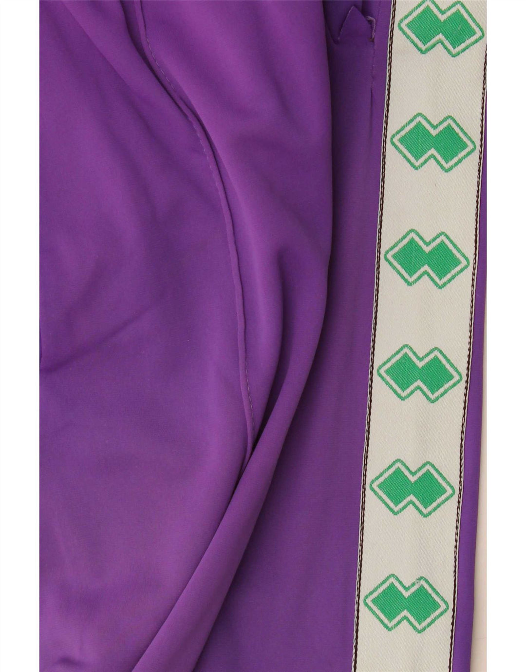Vintage Mens Graphic Tracksuit Trousers Medium Purple Colourblock