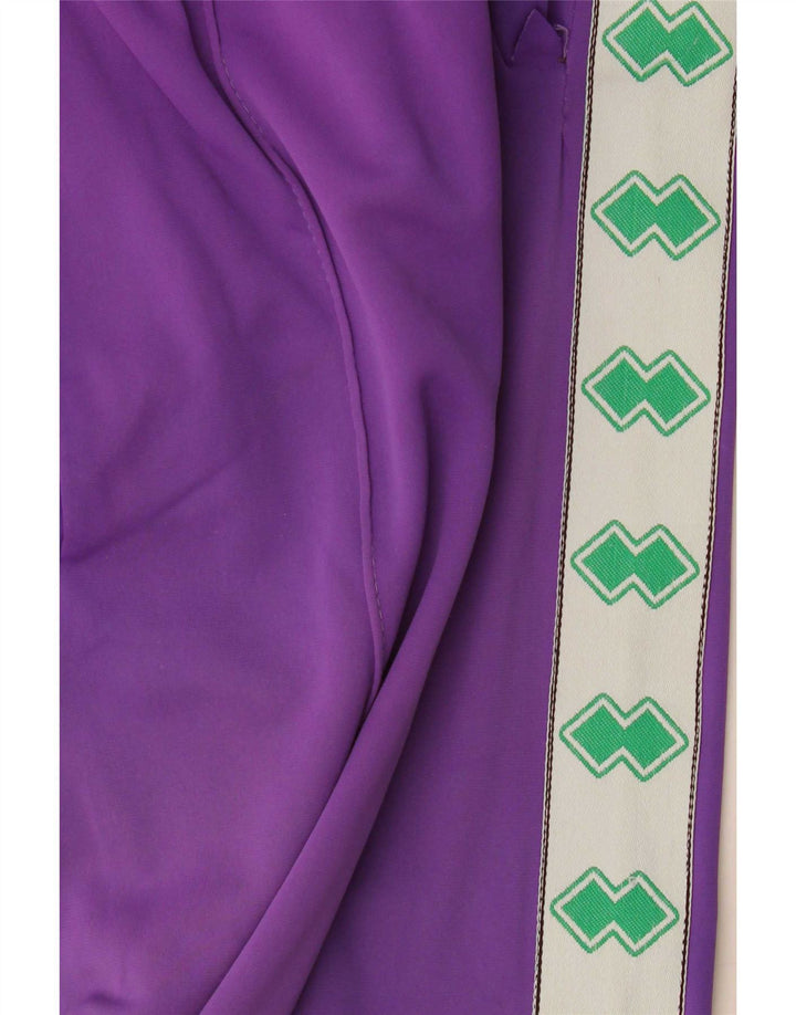 Vintage Mens Graphic Tracksuit Trousers Medium Purple Colourblock
