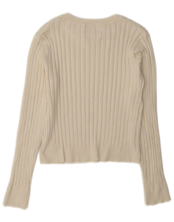 Zara Girls Crew Neck Jumper Sweater 13-14 Years Off White Viscose