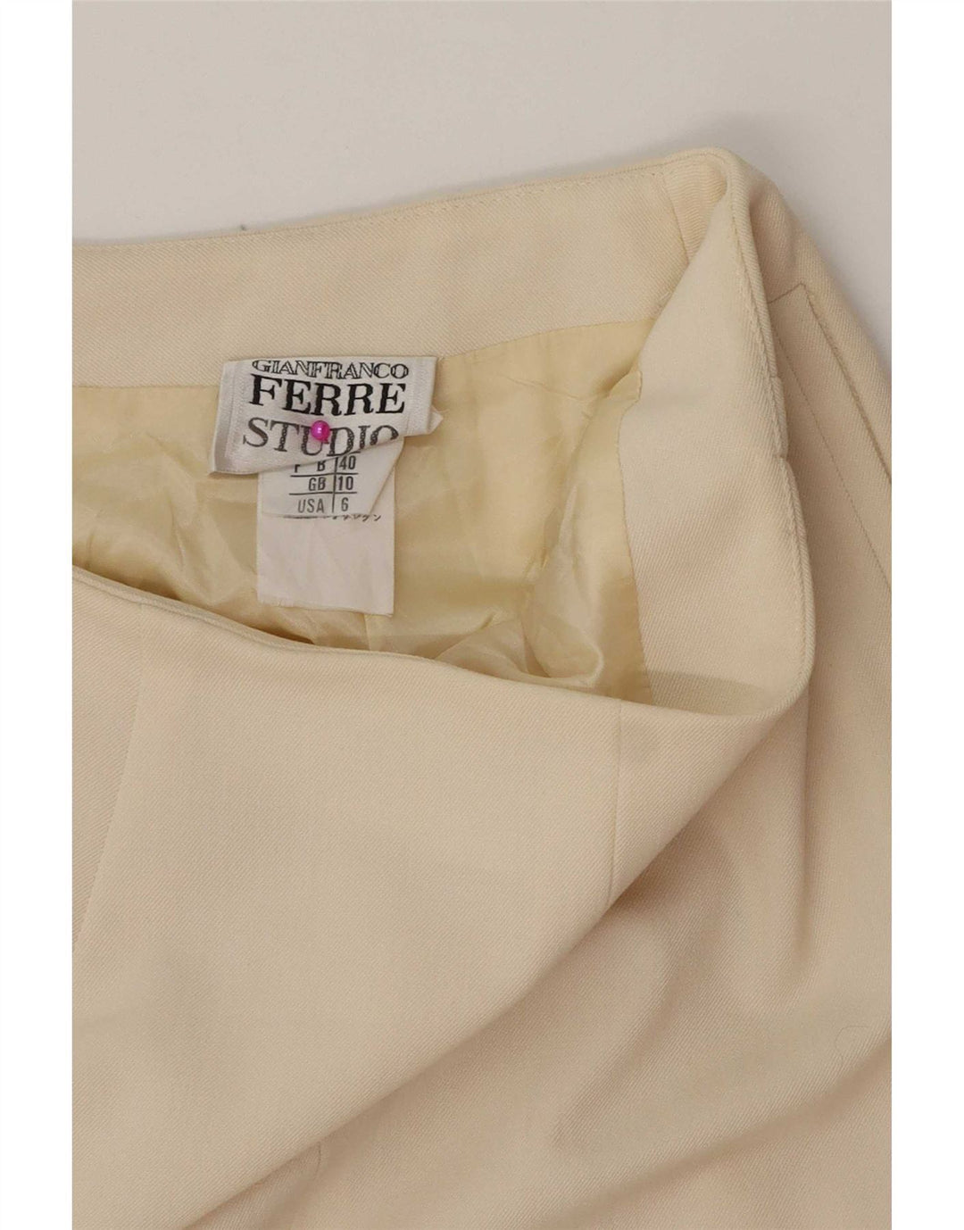 Gianfranco Ferre Womens Pencil Skirt UK 10 Small W27  Off White Polyester