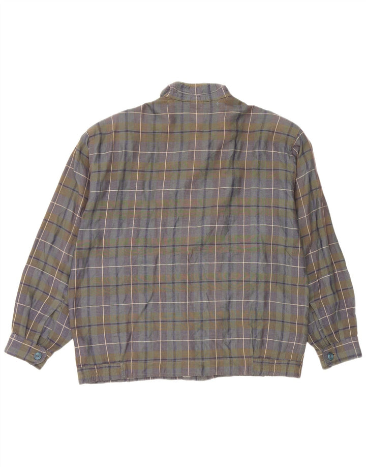 Belfe Mens Bomber Jacket UK 40 Large Navy Blue Check