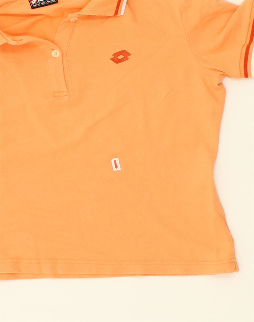 LOTTO Womens Polo Shirt UK 12 Medium Orange Cotton | Vintage Lotto | Thrift | Second-Hand Lotto | Used Clothing | Messina Hembry 