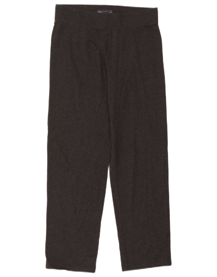Marks & Spencer Womens Tracksuit Trousers UK 10 Small Grey Cotton