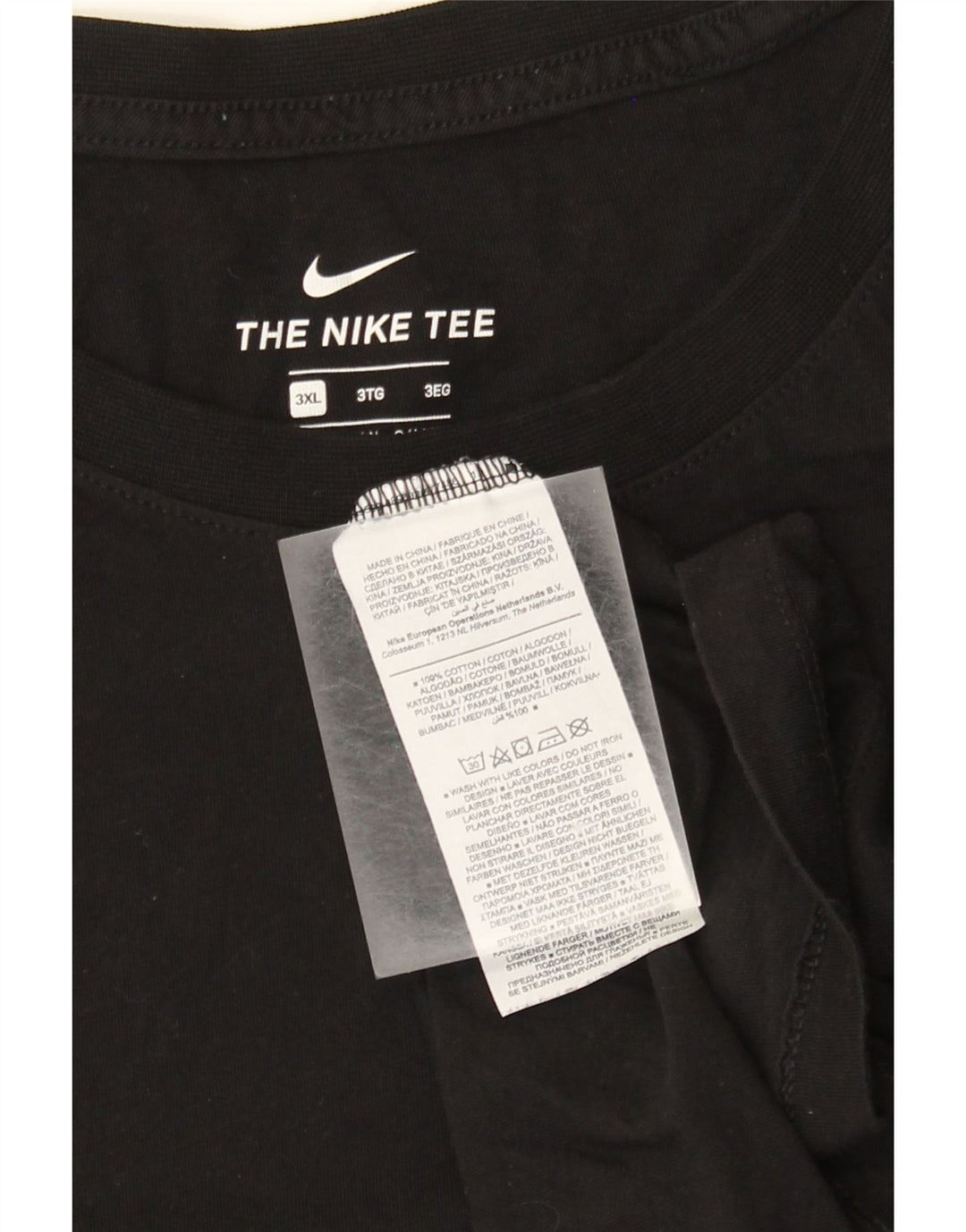 Nike Mens T-Shirt Top 3XL Black Cotton