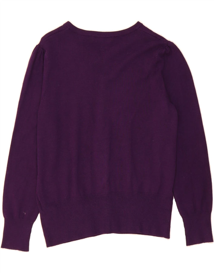 MARKS & SPENCER Womens Cardigan Sweater UK 12 Medium Purple Viscose Vintage Marks & Spencer and Second-Hand Marks & Spencer from Messina Hembry 
