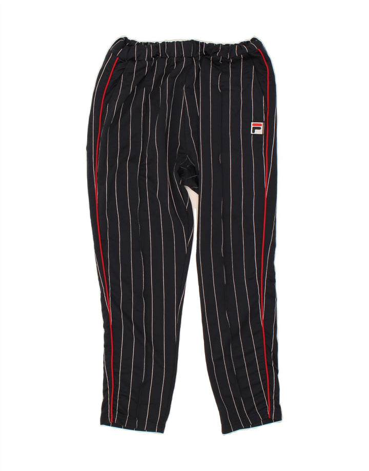 FILA Womens Tracksuit Trousers UK 12 Medium Black Striped Polyester Vintage Fila and Second-Hand Fila from Messina Hembry 