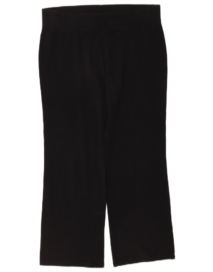 Marks & Spencer Womens Tracksuit Trousers UK 16 Large Black Cotton